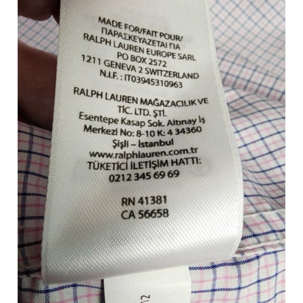 Ralph Lauren Men's Dress Shirt 18 34/35 XXL Pink Blue Check Long Sleeve Button - Picture 9 of 10